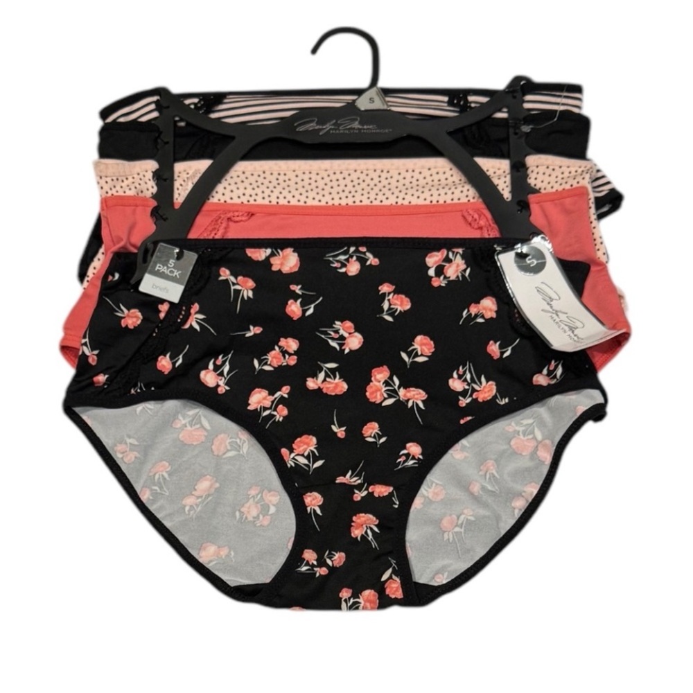 MARILYN MONROE 5 Pack Briefs Panties Floral Stripes Polka Dots  NWT Small